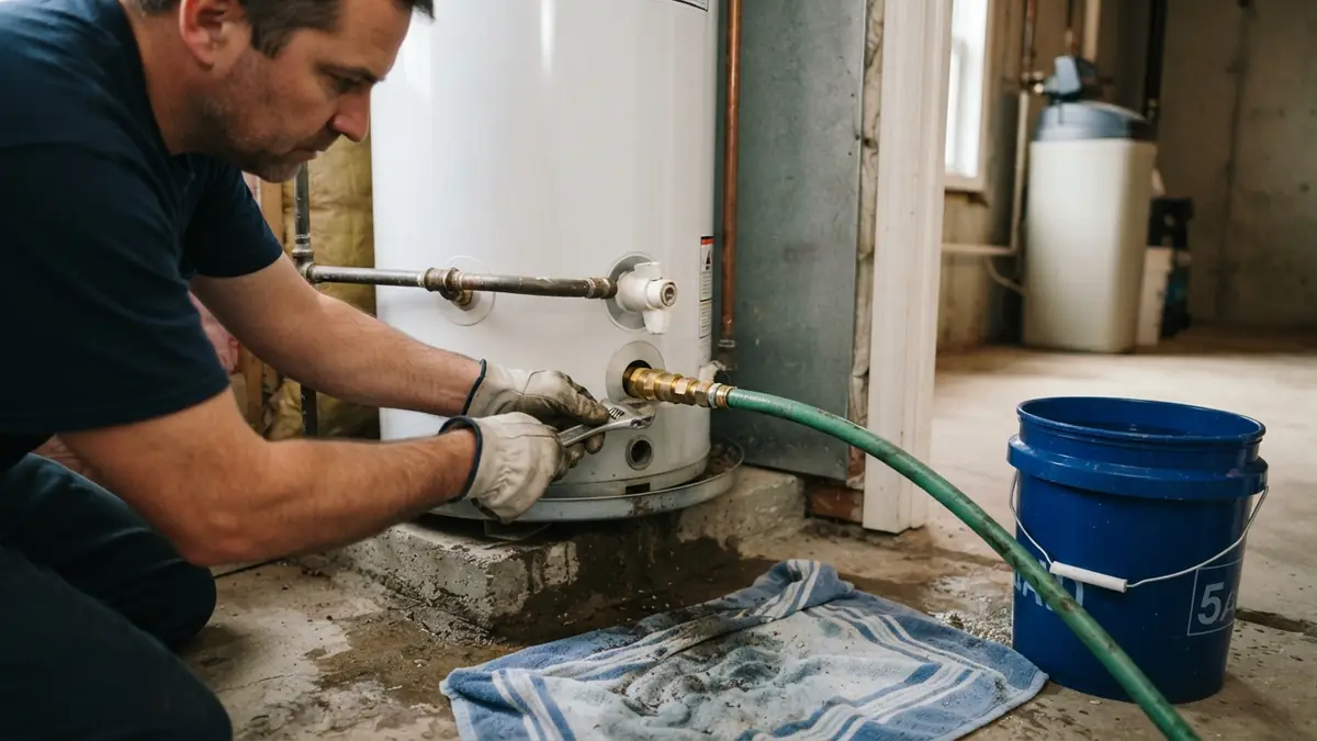Weeping drain valve, a common reason to book water heater leak repair