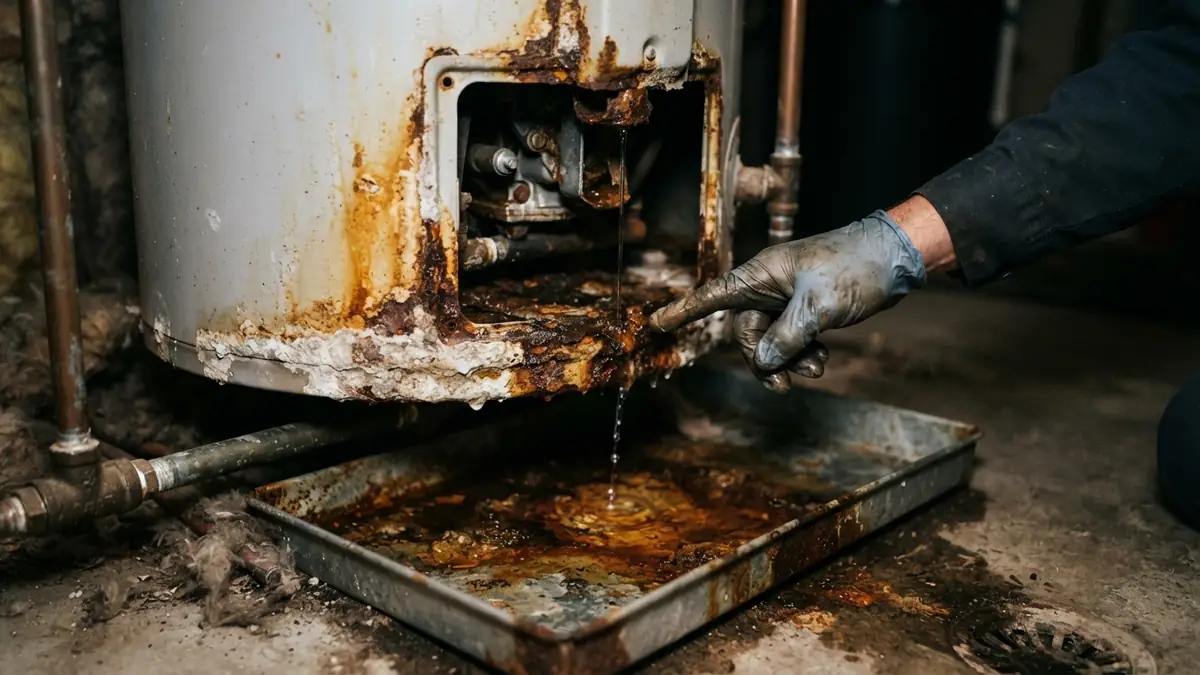 Water from the tank body, a common reason to book water heater leak repair